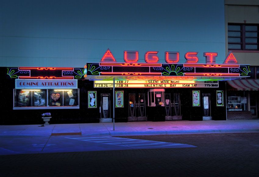 front view of augusta kansas movie theater 