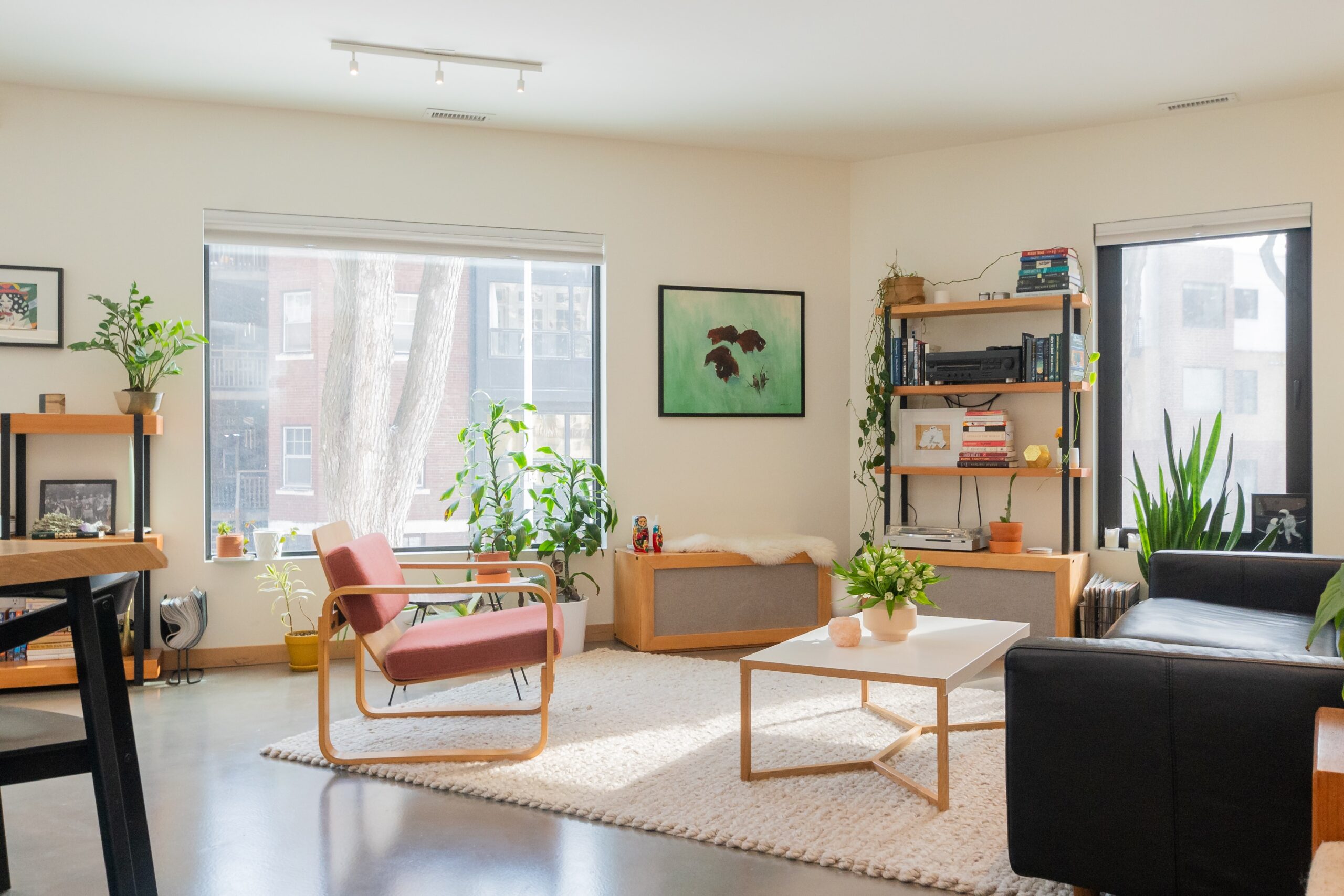 living room with furniture and decorations
